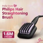 PHILIPS Hair Straightener Brush - Naturally Straight Hair In 5Min* I Style With 2X More Volume and 5X less Frizz | Large Paddle Design for Faster Results | Shiny And Smooth Hair I No Scalp Burns I Keratin Bristles I 2 Temperature Settings (170*C and 200*C) | Swivel Cord | Electric Comb for Women | Gifts for woman | Bhh880/10,Black - Image 4