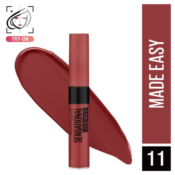 Maybelline New York Sensational Liquid Matte Lipstick, Weightless Comfort - 11 Made Easy (7ml)